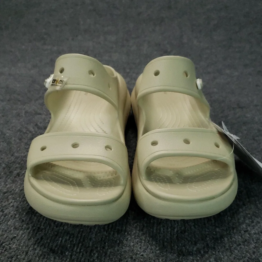 Crocs Shoes Mens Size 11 Beige Classic Crush Clog Sandal Casual Comfort 207670